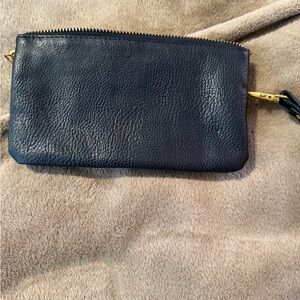 Black Leather Wristlet